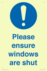 Please ensure windows are shut